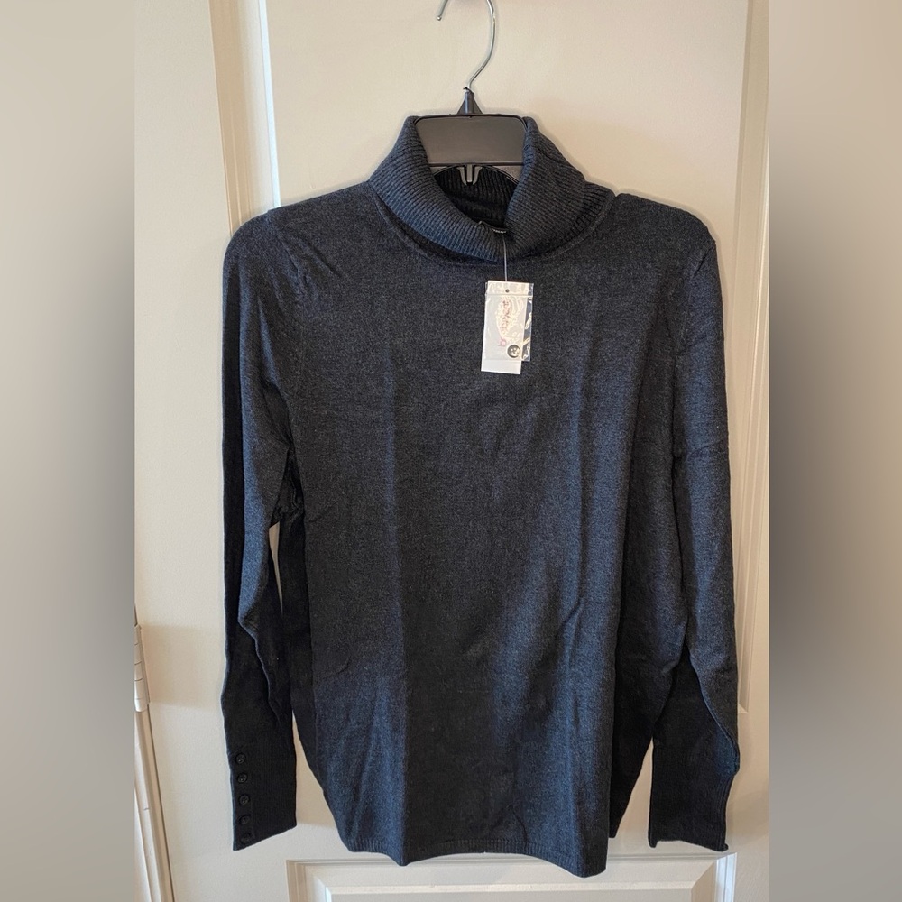 NWT Lane Bryant Turtleneck Sweater Gray Size 14/16 Cozy Office Casual